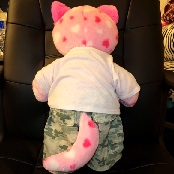 Build a Bear loveable pink hearts kitty - Picture 5 of 6
